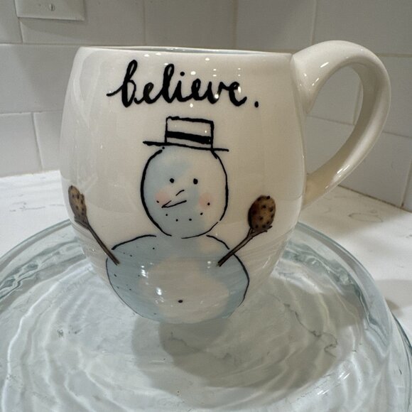 Rae Dunn by Magenta Believe Snowman Cookie Let It Snow Mug - Picture 1 of 10